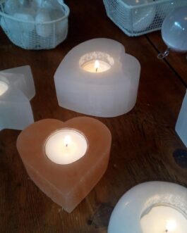 Selenite Heart Tealight Holder