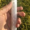 selenite pointed engraved wand