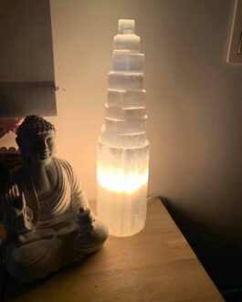 Selenite Tower Lamp