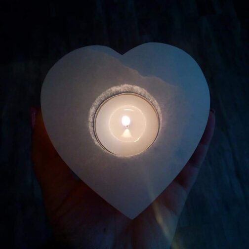 SELENITE HEART TEALIGHT HOLDER