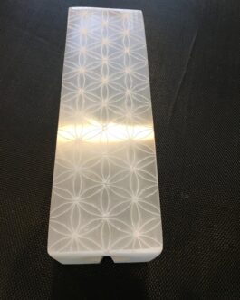 High Quality Selenite Rectangle Flower of Life Charging Lamp