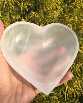 High Quality Large Selenite Shaped Heart Bowl 6 inch