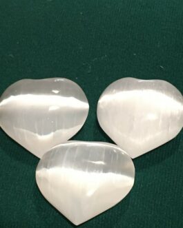 Selenite Heart Palm Size