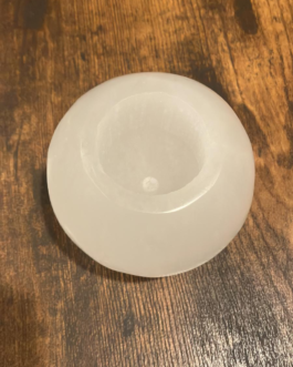 HIGH QUALITY round Selenite Tealight Candle Holder | Authentic and Handmade | Home Decor | Soothing & Calming Effects | Valentine Gift