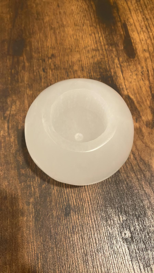 Orange Selenite Tealight Candle Holder