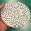 Large Selenite carved yantra torus plate