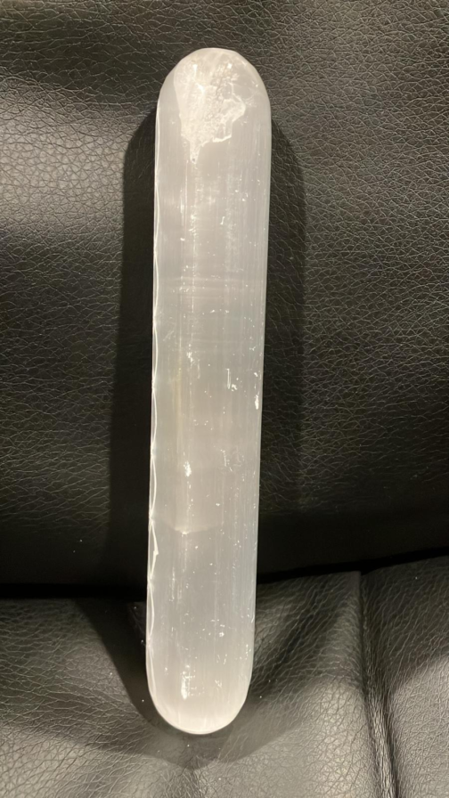 Enchanted Chakra Wand with Flower of Life Symbol Clear Selenite Wand for Spiritual Healing Crystal Massage Wand with Sacred Geometry Chakra Balancing Tool for Energy Healing Flower of Life Symbol Etched onto Selenite Wand