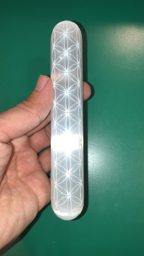 Enchanted Chakra Wand with Flower of Life Symbol Clear Selenite Wand for Spiritual Healing Crystal Massage Wand with Sacred Geometry Chakra Balancing Tool for Energy Healing Flower of Life Symbol Etched onto Selenite Wand